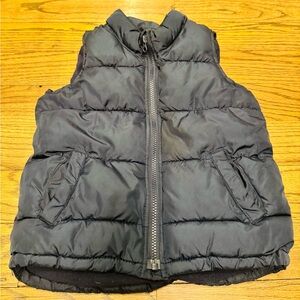 Old Navy Boys Navy Puffer Vest Size 5T Frost Free Zip Up Winter Outerwear